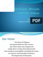 DepEd Vision, Mission and Core Values