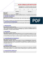 Plan Curricular Institucional: Nombre de La Institución Educativa