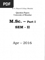 M.sc. Part I Sem II April 2016 Set 2 - 1