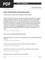 Date With Destiny Questionnaire