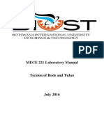 Torsion of Rods (Laboratory Practical) 2016