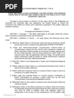 Rules and Regulations Governing The Employment and Working Conditions of Drivers and Conductors in The Public Utility Bus Transport Industry