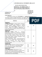 Additional Mathematics - I: Visvesvaraya Technological University, Belagavi