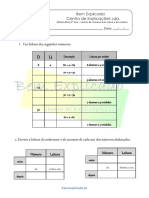 Ficha de Trabalho - Leitura de Números Por Classes e Por Ordens