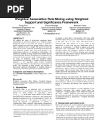 Weighted Association Rule Mining Using Weighted Support and Significance Framework