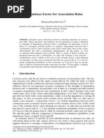 Dependence Factor For Association Rules: Abstract. Certainty Factor and Lift Are Known Evaluation Measures of Associa