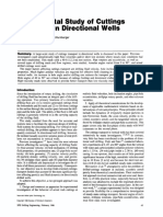 Experimental Study of Cuttings Transport in Directional Wells