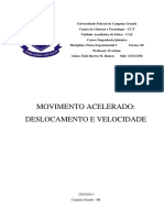 Movimento Acelerado - Deslocamento e Velocidade