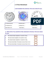 Year 3 Time Worksheet