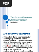 The Steps in Upgrading Different System