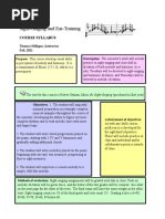 Music 217 Sight-Singing and Ear-Training: Course Syllabus