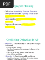 Aggregate Planning: Translating Demand Forecasts Production Capacity Levels