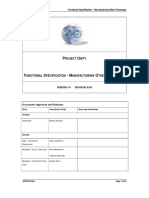 Roject Nity: Project Unity Functional Specification - Manufacturing Other Processes