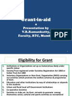 Grant-In-Aid: A Presentation by V.R.Ramankutty, Faculty, RTC, Mumbai