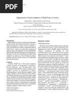 Applications of Metal Complexes of Schiff Bases-A Review