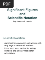 Scientific Notation and Significant Numbers