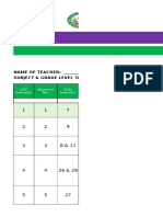 Cot Summary Rating For 9 Classroom Objectives Edited