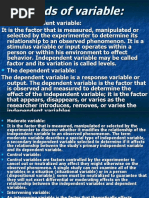 Kinds of Variable