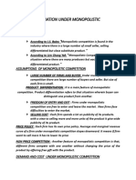 Price Determination Under Monopolistic Competition: Definitions