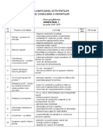 Planificarea Activitatilor de Consiliere A Parintilor