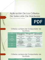 Socialización y Evaluación de Los Criterios de Selección de Hardware