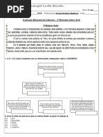 Avaliação Bimestral de Ciências - Silvane