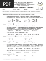 Diagnostic Test in General Mathematics