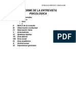 Informe de La Entrevista Psicológica