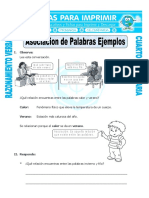 Ficha Asociacion de Palabras Ejemplos para Cuarto de Primaria