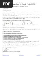 CBSE Sample Papers For Class 11 Physics SET B