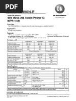 STK433-890N-E: 4ch class-AB Audio Power IC 80W 4ch