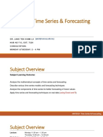 Time Series and Forecasting - Subject Overview