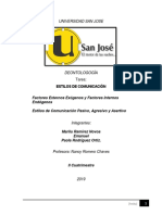 La Comunciòn. Estilos - Factores Endogenos y Exogenos