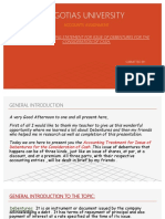 Accounting Statement For Issue of Debentures For The Consideration of Cash.