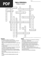 Tabla Periodica 5to Crucigrama