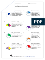 Topic: Area of Sector and Segment - Worksheet 1