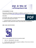 About SEBI Establishment of Sebi: Securities and Exchange Board of India Act