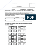 Prueba Matemática Comparación de Cantidades