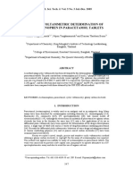 Cyclic Voltammetric Determination of Acetaminophen in Paracetamol Tablets