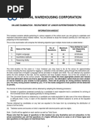 Central Warehousing Corporation: On-Line Examination - Recruitment of Junior Superintendents (Prelim)