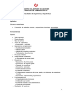 Admision Upc - Temario Examen Admision 201901 Arquitectura Ingenieria PDF