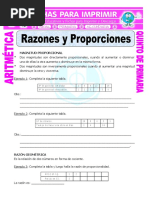 Razones y Proporciones para Quinto de Primaria