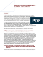 Educacion Popular e Investigacion Accion Participativa para Un Desarrollo Rural Desde La Praxis