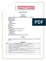 Holiday Homework Class XI