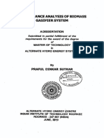 Performance Analysis of Biomass Gasifier System: Adissertation