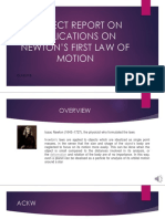 Project Report On APPLICATION OF NEWTON'S FIRST LAW