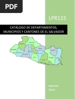 Catálogo de Departamentos, Municipios y Cantones