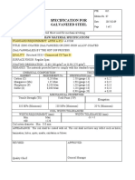 Specification For Galvanized Steel: Raw Material Specifications