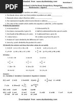 CBSE Class 6 Algebra Worksheet