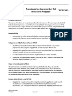 Procedures For Assessment of Risk in Research Proposals WP-RES-03